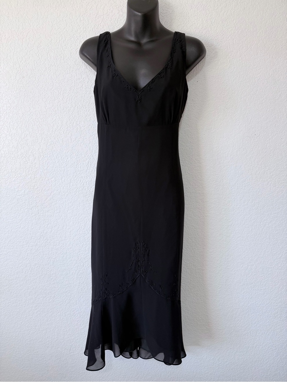 Vintage Whimsigoth Jones New York Black Beaded Dress 🖤